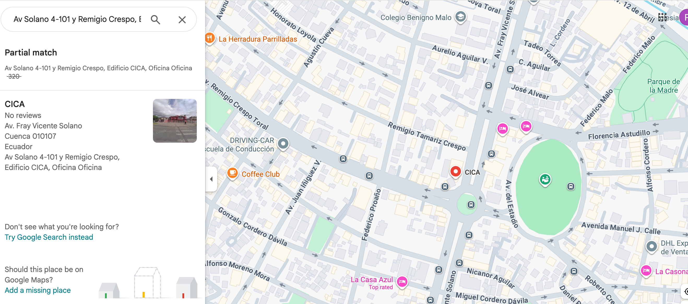 Ubicación Edificio CICA